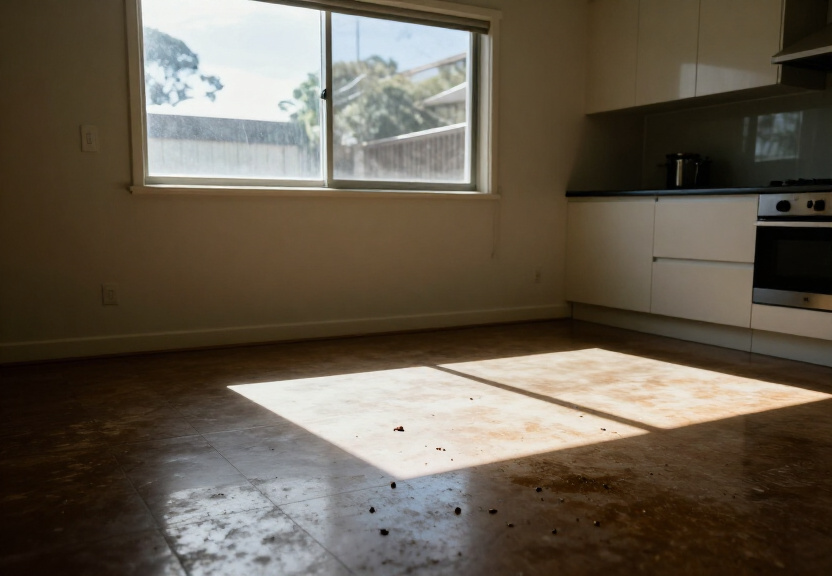 Rodent infestation in a Denistone garage before treatment